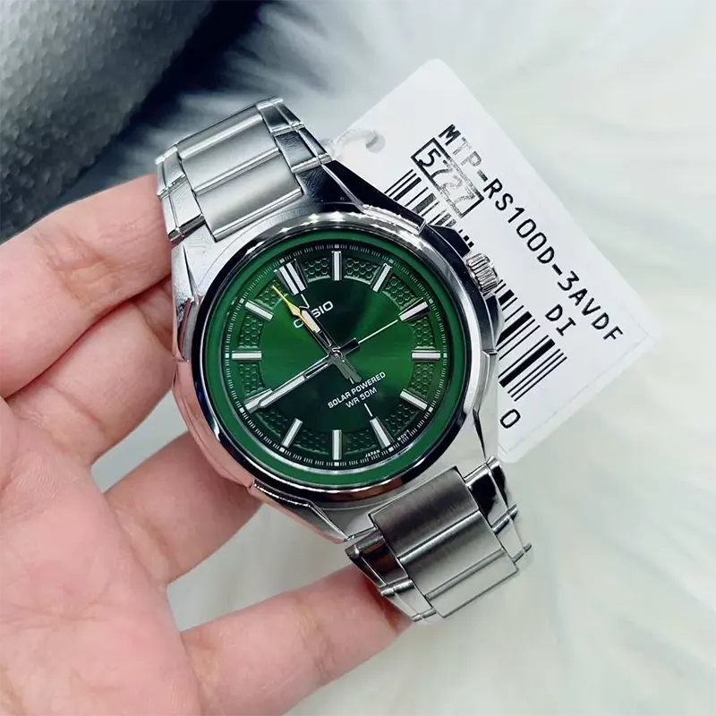 Casio Solar powered Green Dial Men's Watch | MTP-RS100D-3AVDF